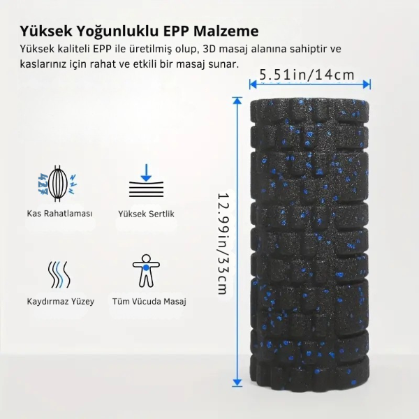 Pilates ve Yoga Masaj Silindiri (Foam Roller) – 45 cm