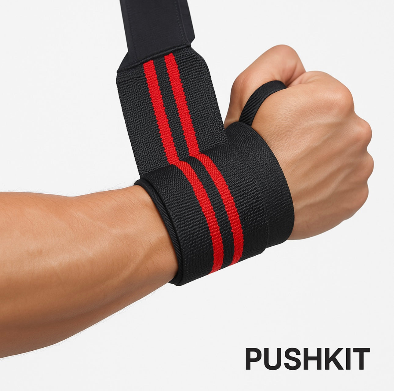 Ağırlık ve Fitness İçin Ayarlanabilir Bilek Sargısı (Wrist Wrap) – Siyah Kırmızı